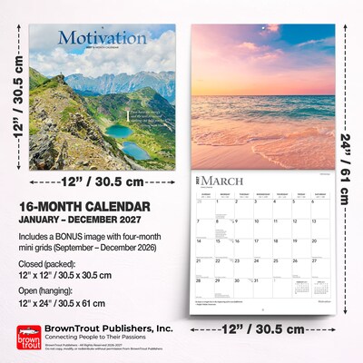 2027 BrownTrout Motivation 12" x 12" Monthly Wall Calendar (9798330711505)