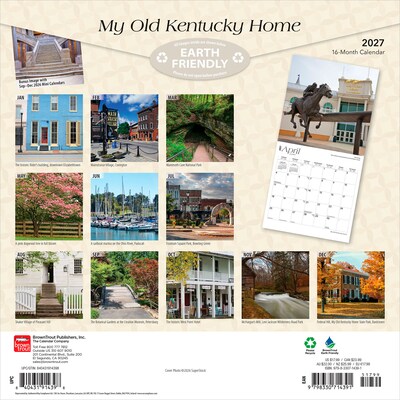 2027 BrownTrout Kentucky Places 12 x 12 Monthly Wall Calendar (9798330714391)