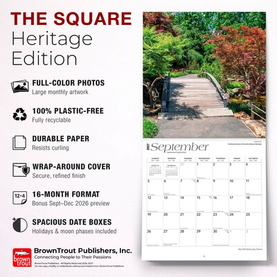 2027 BrownTrout Kentucky Places 12" x 12" Monthly Wall Calendar (9798330714391)