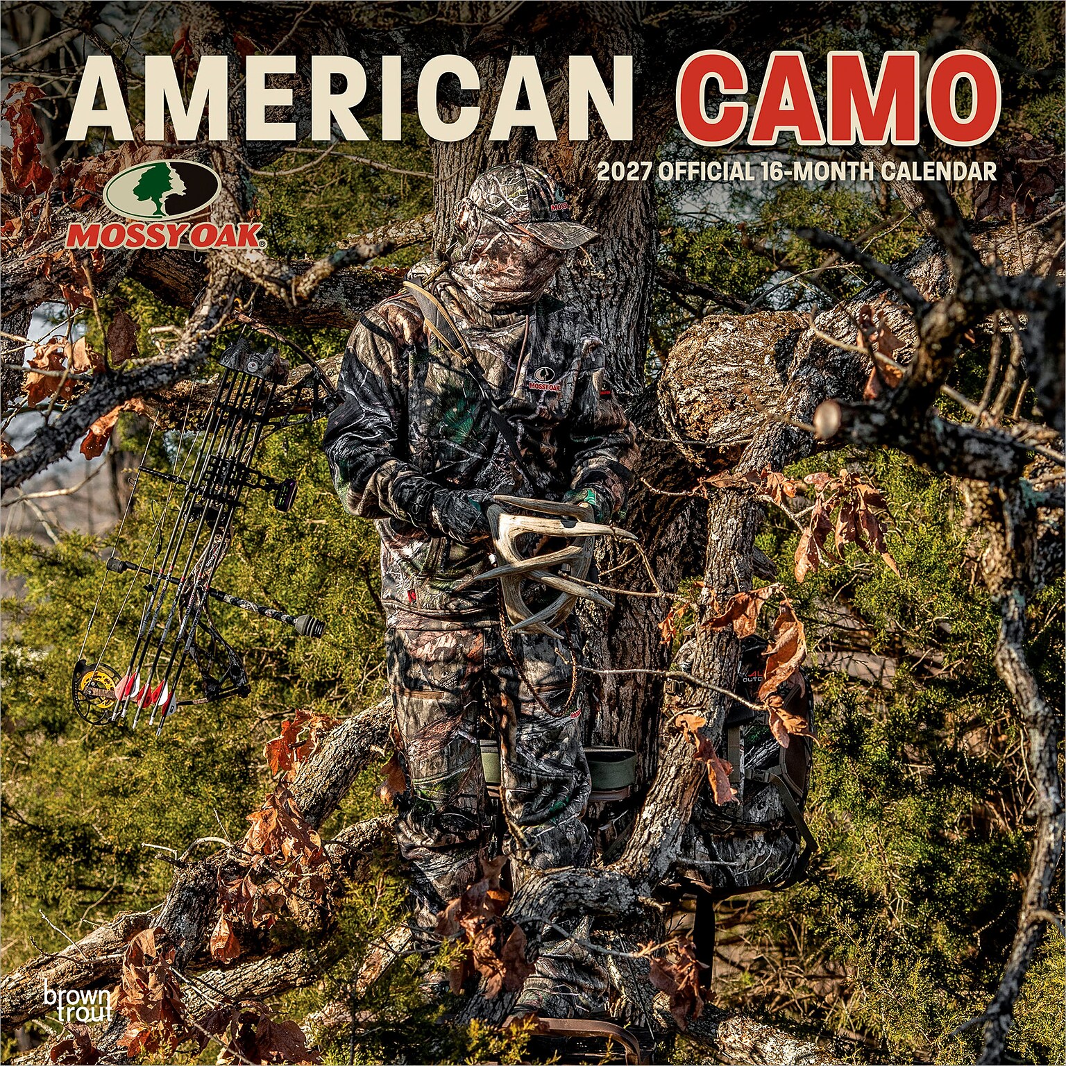2027 BrownTrout Mossy Oak American Camo 12 x 12 Monthly Wall Calendar (9798330713356)