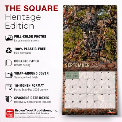 2027 BrownTrout Mossy Oak American Camo 12" x 12" Monthly Wall Calendar (9798330713356)
