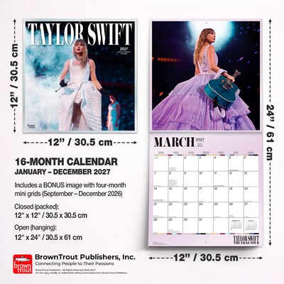 2027 BrownTrout Taylor Swift 12" x 12" Monthly Wall Calendar (9798330713400)