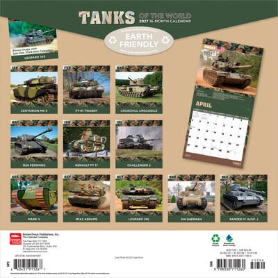 2027 BrownTrout Tanks of the World 12 x 12 Monthly Wall Calendar (9798330711260)
