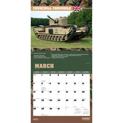 2027 BrownTrout Tanks of the World 12" x 12" Monthly Wall Calendar (9798330711260)