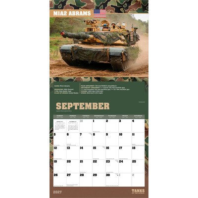 2027 BrownTrout Tanks of the World 12" x 12" Monthly Wall Calendar (9798330711260)