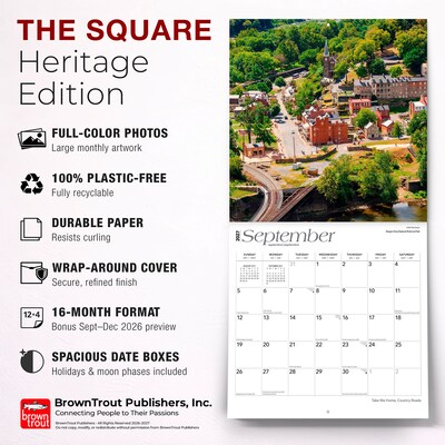 2027 BrownTrout West Virginia Places 12" x 12" Monthly Wall Calendar (9798330714544)