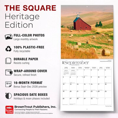 2027 BrownTrout Idaho Places 12" x 12" Monthly Wall Calendar (9798330710911)