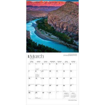 2027 BrownTrout Texas Wild & Scenic 12" x 12" Monthly Wall Calendar (9798330710904)
