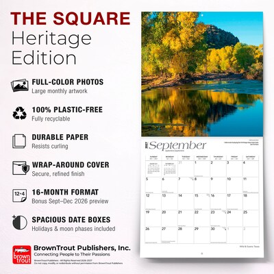 2027 BrownTrout Texas Wild & Scenic 12" x 12" Monthly Wall Calendar (9798330710904)