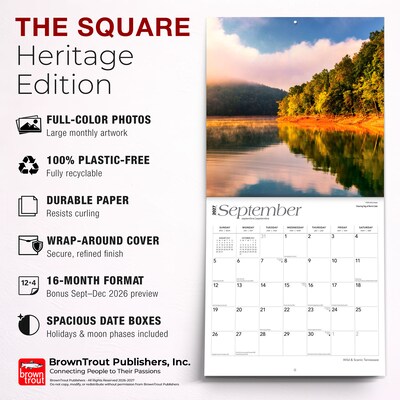 2027 BrownTrout Tennessee Wild & Scenic 12" x 12" Monthly Wall Calendar (9798330710898)