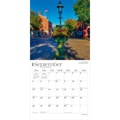 2027 BrownTrout Massachusetts Places 12" x 12" Monthly Wall Calendar (9798330714551)