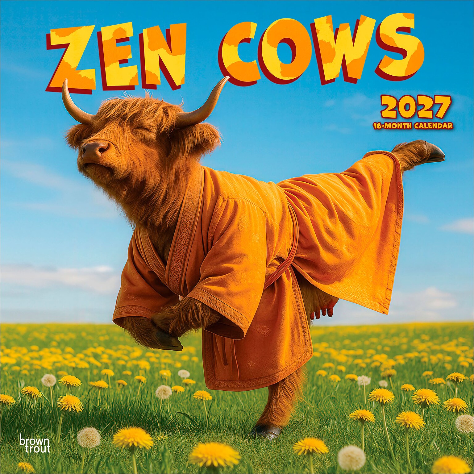 2027 BrownTrout Zen Cows 12 x 12 Monthly Wall Calendar (9798330715312)