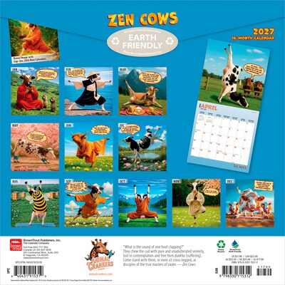 2027 BrownTrout Zen Cows 12 x 12 Monthly Wall Calendar (9798330715312)