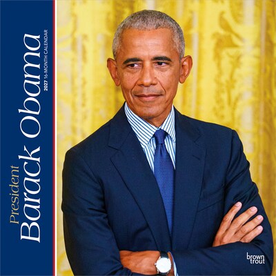 2027 BrownTrout President Barack Obama 12 x 12 Monthly Wall Calendar (9798330711185)