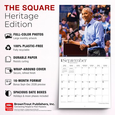 2027 BrownTrout President Barack Obama 12" x 12" Monthly Wall Calendar (9798330711185)