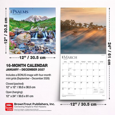 2027 BrownTrout Psalms 12" x 12" Monthly Wall Calendar (9798330711512)