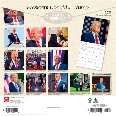 2027 BrownTrout President Donald J. Trump 12 x 12 Monthly Wall Calendar (9798330711192)