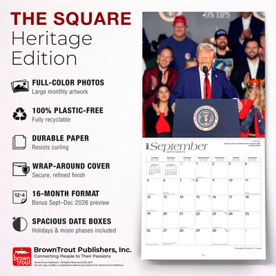 2027 BrownTrout President Donald J. Trump 12" x 12" Monthly Wall Calendar (9798330711192)