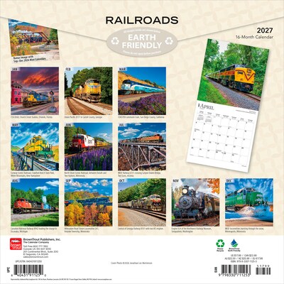 2027 BrownTrout Railroads 12 x 12 Monthly Wall Calendar (9798330711253)