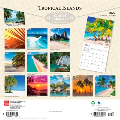 2027 BrownTrout Tropical Islands 12 x 12 Monthly Wall Calendar (9798330711727)
