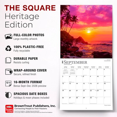 2027 BrownTrout Tropical Islands 12" x 12" Monthly Wall Calendar (9798330711727)