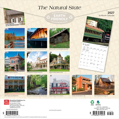 2027 BrownTrout Arkansas Places 12 x 12 Monthly Wall Calendar (9798330714575)