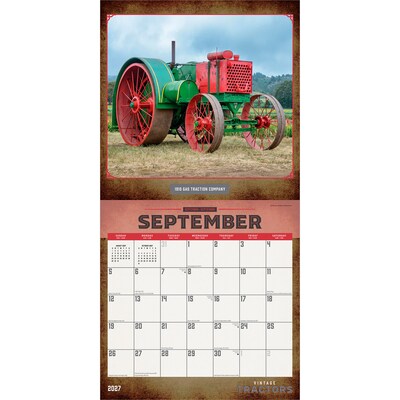 2027 BrownTrout Vintage Tractors 12" x 12" Monthly Wall Calendar (9798330711284)
