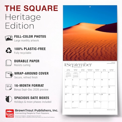 2027 BrownTrout Utah Wild & Scenic 12" x 12" Monthly Wall Calendar (9798330710935)
