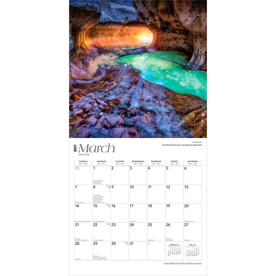2027 BrownTrout Utah National Parks & Monuments 12" x 12" Monthly Wall Calendar (9798330710928)