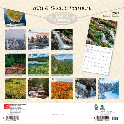2027 BrownTrout Vermont Wild & Scenic 12 x 12 Monthly Wall Calendar (9798330710942)