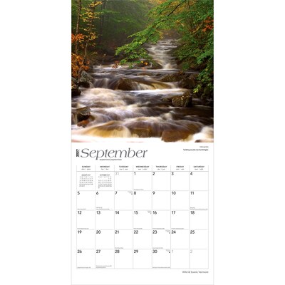 2027 BrownTrout Vermont Wild & Scenic 12" x 12" Monthly Wall Calendar (9798330710942)