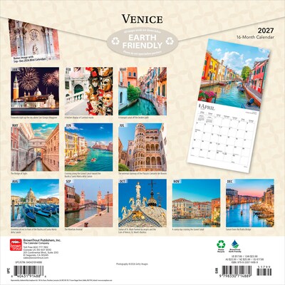 2027 BrownTrout Venice 12 x 12 Monthly Wall Calendar (9798330714889)