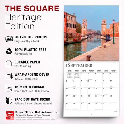 2027 BrownTrout Venice 12" x 12" Monthly Wall Calendar (9798330714889)