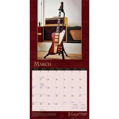 2027 BrownTrout Vintage Guitars 12" x 12" Monthly Wall Calendar (9798330711178)
