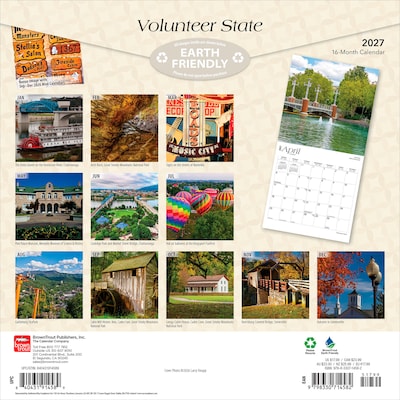 2027 BrownTrout Tennessee Places 12 x 12 Monthly Wall Calendar (9798330714582)