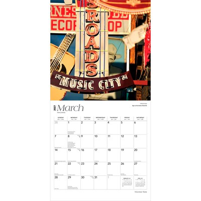 2027 BrownTrout Tennessee Places 12" x 12" Monthly Wall Calendar (9798330714582)