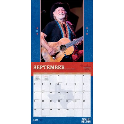 2027 BrownTrout Willie Nelson 12" x 12" Monthly Wall Calendar (9798330713486)