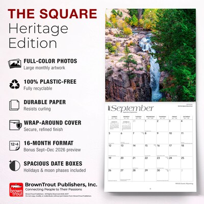 2027 BrownTrout Wyoming Wild & Scenic 12" x 12" Monthly Wall Calendar (9798330710997)