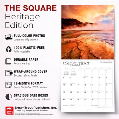 2027 BrownTrout Wyoming National Parks & Monuments 12" x 12" Monthly Wall Calendar (9798330714643)