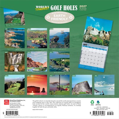 2027 BrownTrout Worlds Toughest Golf Holes 12 x 12 Monthly Wall Calendar (9798330713493)