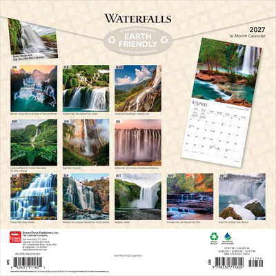 2027 BrownTrout Waterfalls 12 x 12 Monthly Wall Calendar (9798330711604)