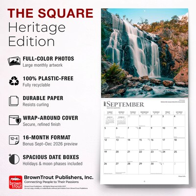 2027 BrownTrout Waterfalls 12" x 12" Monthly Wall Calendar (9798330711604)