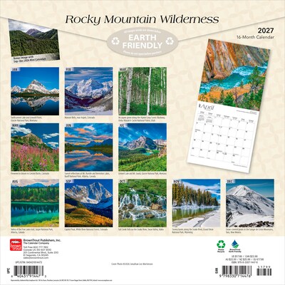 2027 BrownTrout Rocky Mountain Wilderness 12 x 12 Monthly Wall Calendar (9798330714476)