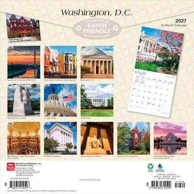 2027 BrownTrout Washington D.C. 12 x 12 Monthly Wall Calendar (9798330714599)