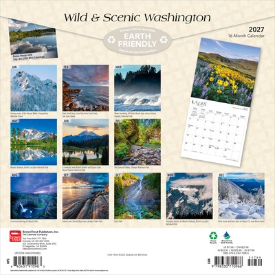 2027 BrownTrout Washington Wild & Scenic 12 x 12 Monthly Wall Calendar (9798330710966)