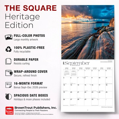 2027 BrownTrout Washington Wild & Scenic 12" x 12" Monthly Wall Calendar (9798330710966)