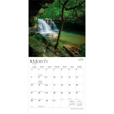 2027 BrownTrout West Virginia Wild & Scenic 12" x 12" Monthly Wall Calendar (9798330710973)