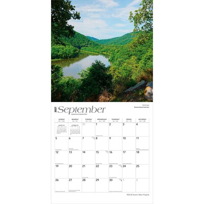 2027 BrownTrout West Virginia Wild & Scenic 12" x 12" Monthly Wall Calendar (9798330710973)