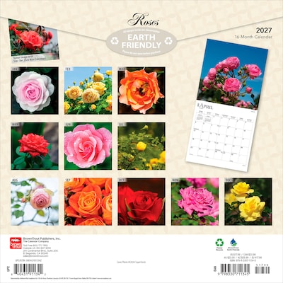 2027 BrownTrout Roses 12 x 12 Monthly Wall Calendar (9798330711345)