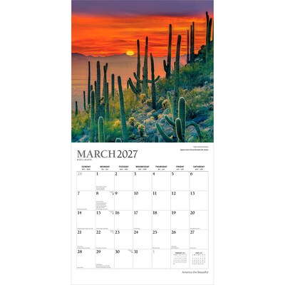 2027 BrownTrout America the Beautiful 12" x 12" Monthly Wall Calendar (9798330713608)